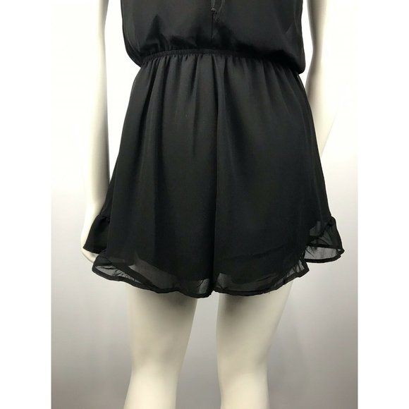 ASTR Romper Surplus Sheer Solid Black Small - Picture 8 of 10